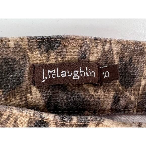 J. Mclaughlin Leopard Baxter Zipper Detail Moto Skinny Pants Size 10 - Picture 5 of 12